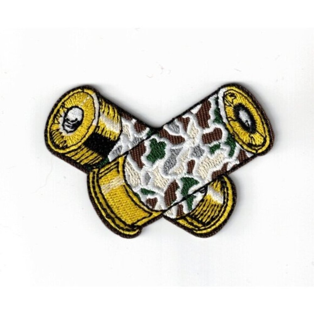 (4) Buck Shot Gun Shells Hunting Deer Embroidered 2.5in Iron / Sew-On Patch